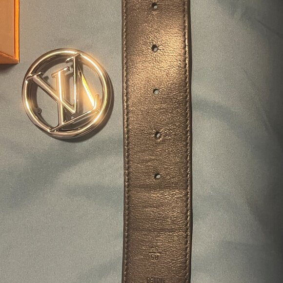 Louis Vuitton Belt Monogram Eclipse Santur LV Circle M0168 Black Grey Men's - Picture 10 of 14